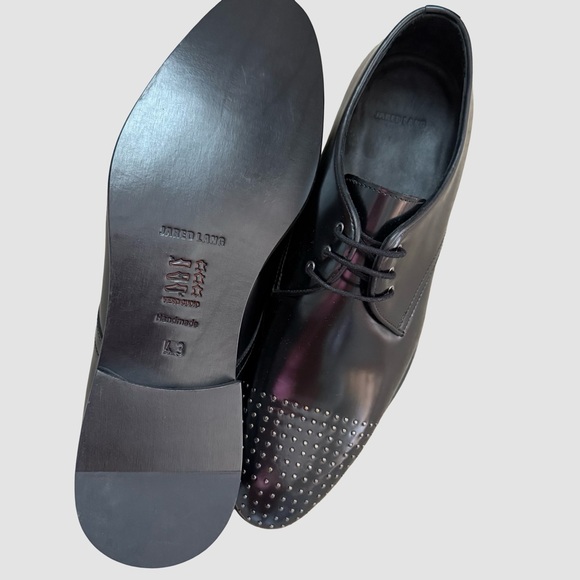 Jared Lang Black Leather Studded Dress Shoes EU 43